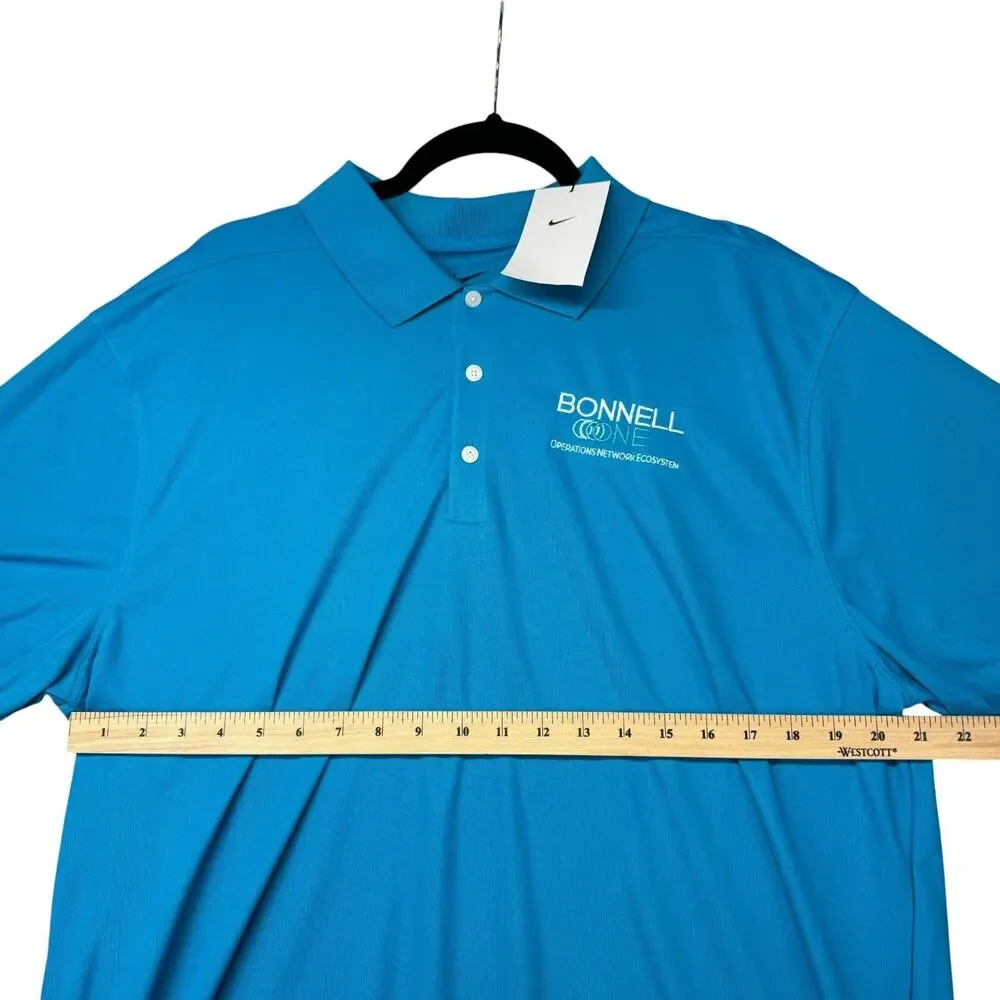 NIKE Polo Shirt Mens Extra Large Blue Short Sleeve Golf Dri-Fit Outdoor Top NWT